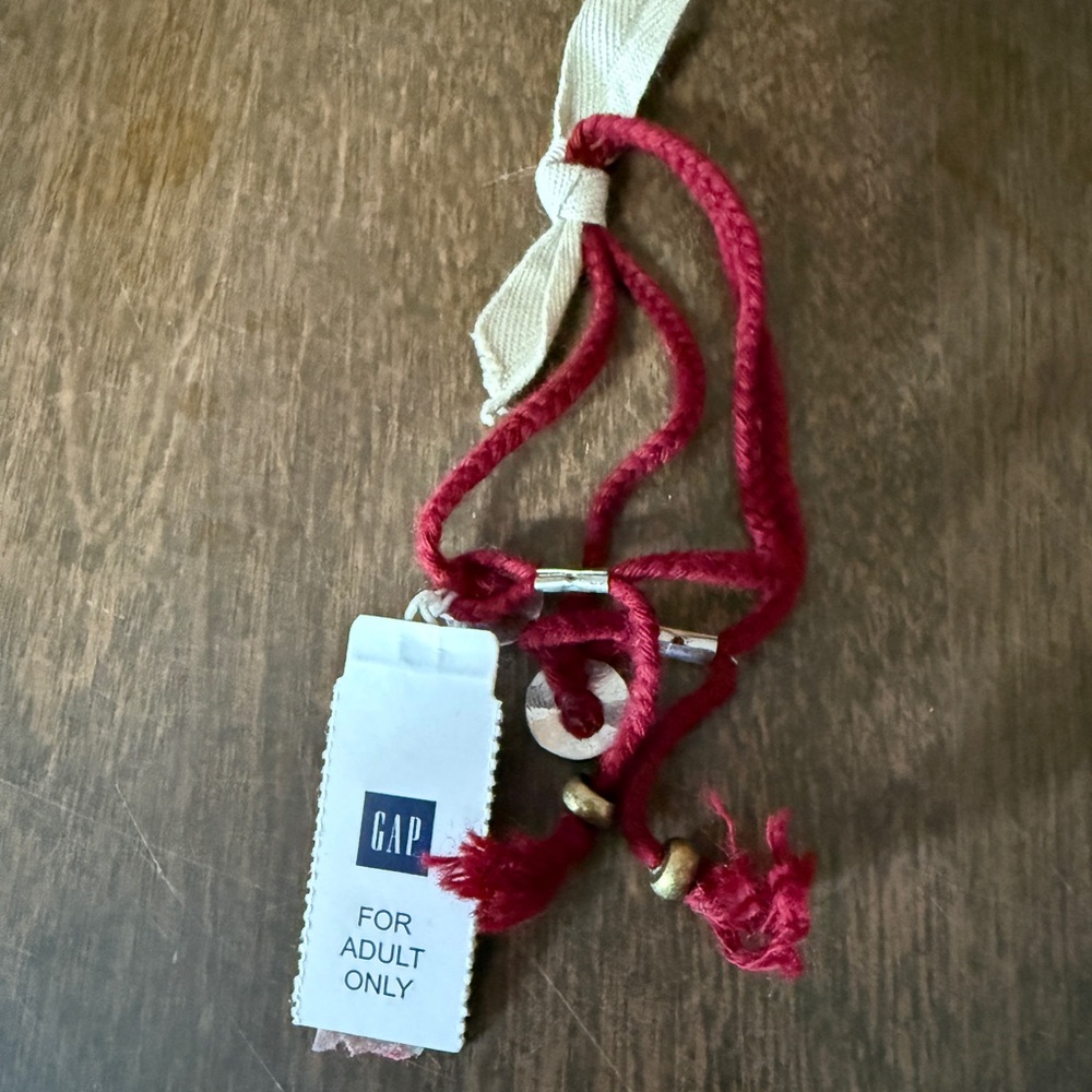 Gap Red Braided Friendship Bracelet Pair For Adults Only New With Tag
